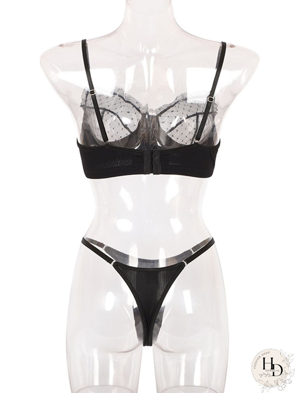 Lace Mesh Eyelashes Lace Sling Lingerie Set