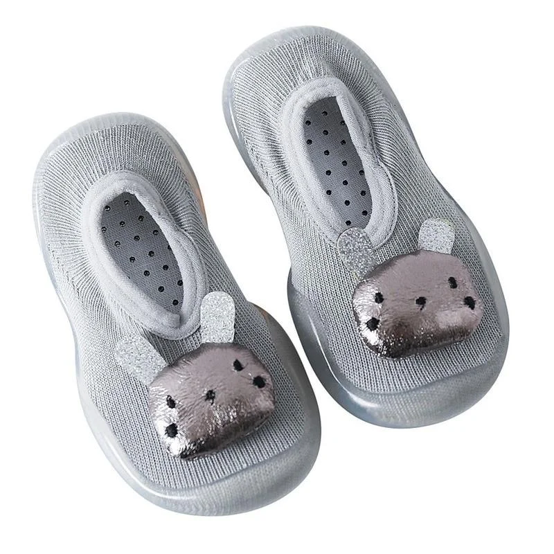 Toddler Baby Girls Sock Shoes Kids Rabbit Soft Sole Rubber Shoes for girl boys Socks Slipper Infant Baby Soft Anti-slip Shoes