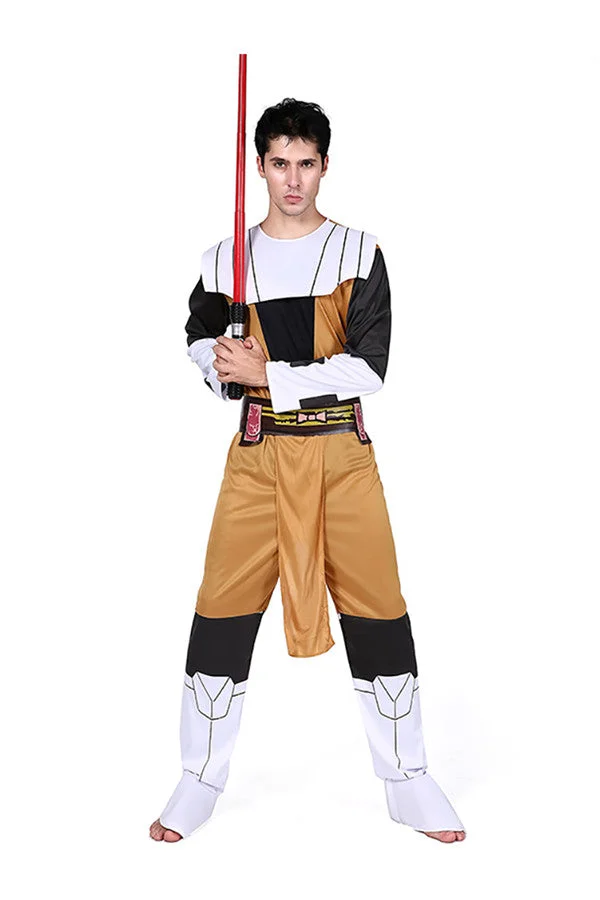Star Wars Jedi Knight Mens Costume For Halloween Party Wear Brown-elleschic