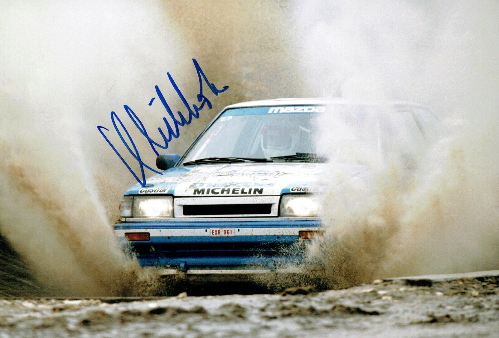 Hannu MIKKOLA SIGNED AUTOGRAPH 12x8 Photo Poster painting AFTAL COA Rally Driver Mazda RAC