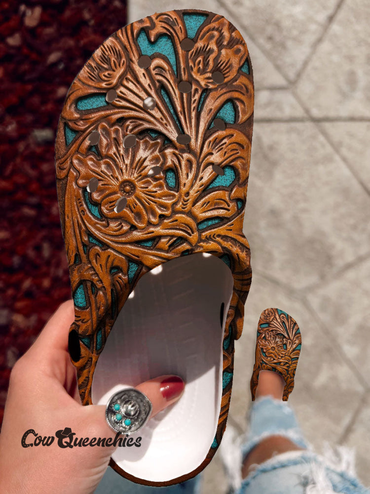 Vintage Art Print Casual Hole Slippers Multicolor / 36