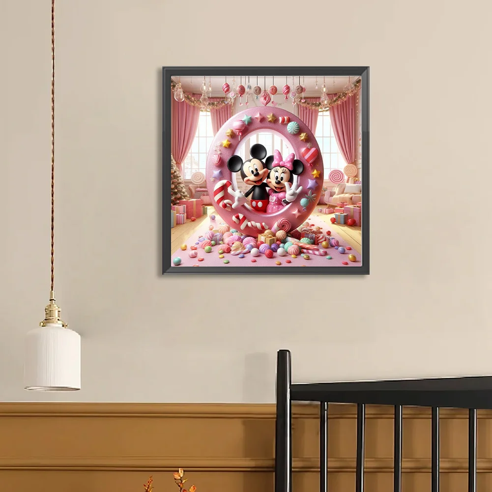 Full Round Diamond Painting 40*40cm - Mickey Minnie Alphabet