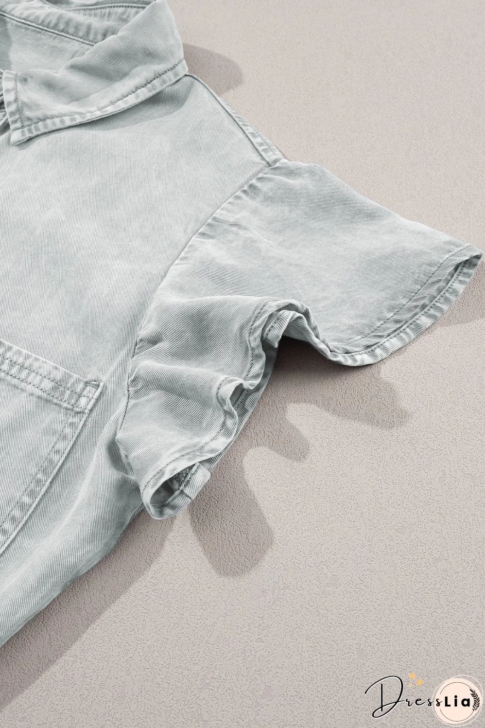 Denim Dress with Ruffles