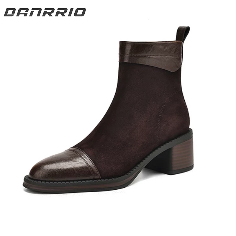 5CM Sheepskin Zipper Martin Boots Chunky Heels DANRRIO.COM DANRRIO