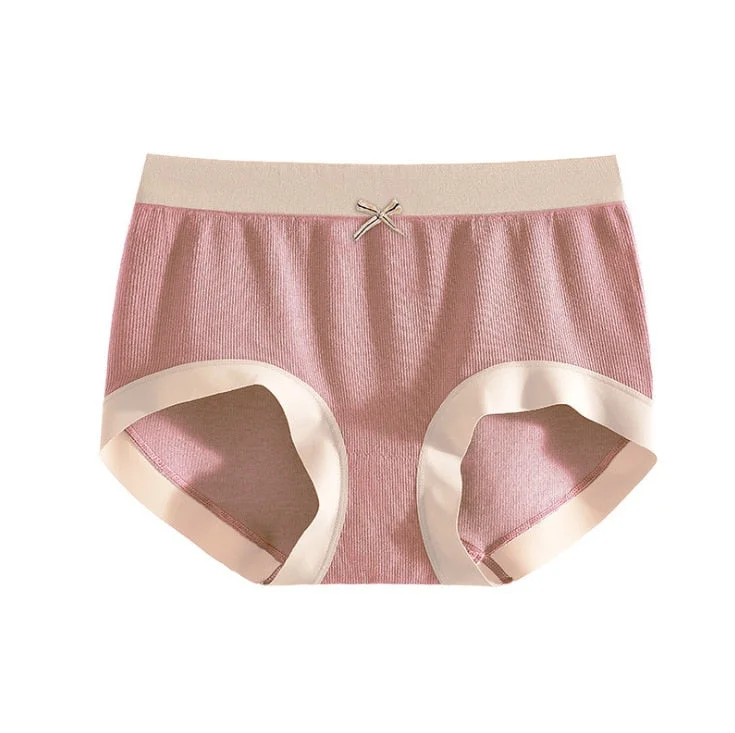 New  Women's Underwear Sexy Solid Color Panties Japanese Cute Girl Comfort Briefs Mid Waist Seamless Underpants Female Lingerie