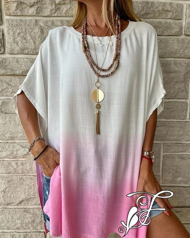 Jumpsuit Long Top with Gradient Color Design