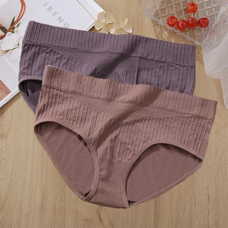 2PCS/Set Middle-Waist Body Shaper Panties Women's Underwear Butt Lift Up Briefs Female Sexy Underpants Seamless Pantys Lingerie