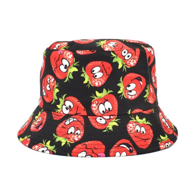 Fruit Printed Fisherman Hat Men’s Basin Hat Women’s Outdoor Sun Hat Double-sided Wearing Hat Trendy