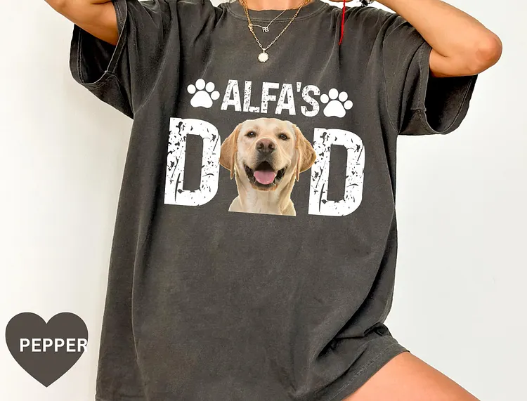 Comfort Colors&reg;Custom Dog Dad Shirt,Custom Pet Shirt,Fathers Day Gift,Custom Dog Dad Shirt with Pet Names,Dog Owner Tee, Dog Lover Shirt,