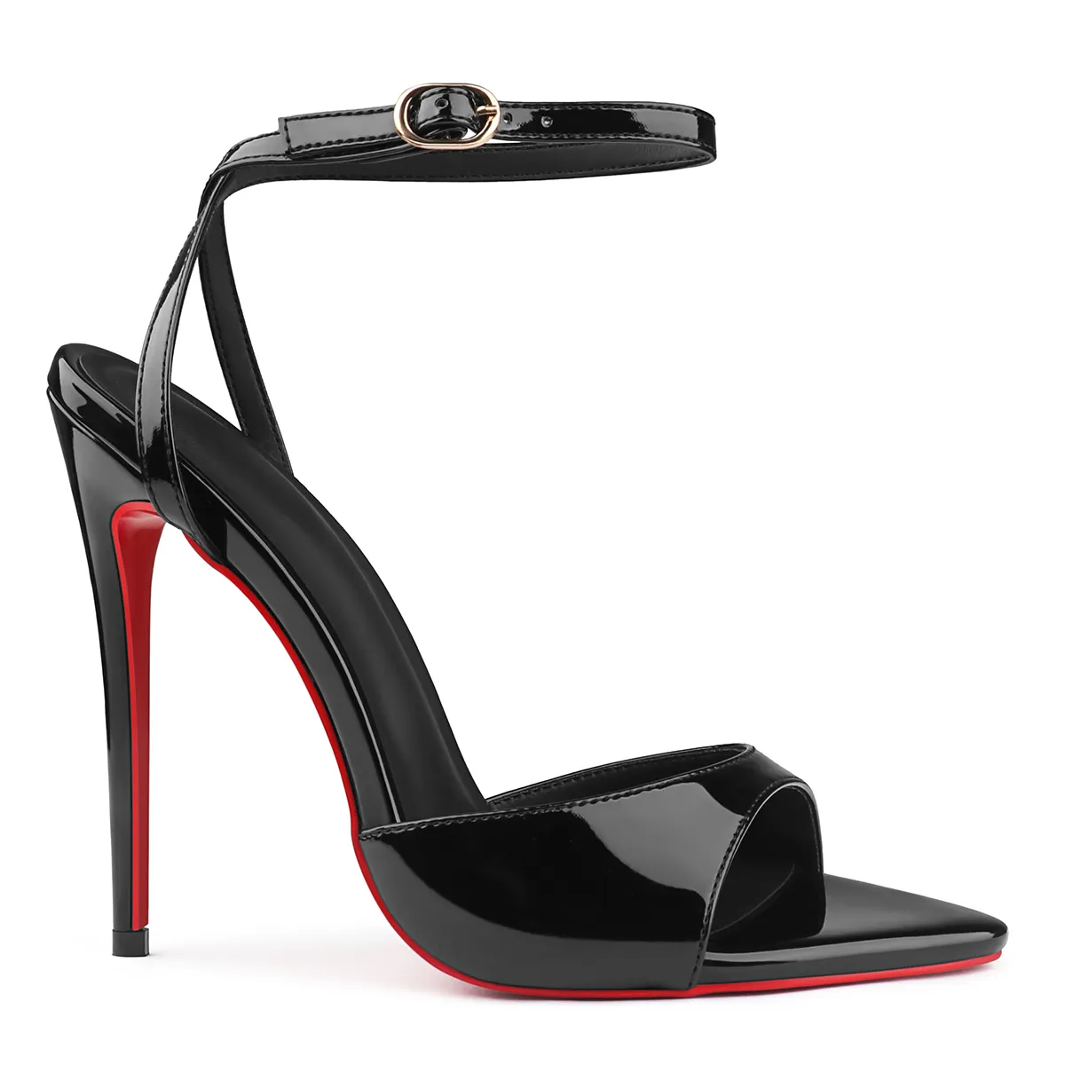 120mm Women's Sandals Pointed Toe Slingback Red Bottom Heels-MERUMOTE