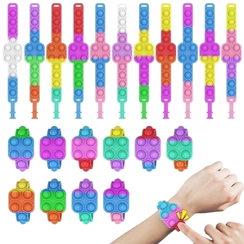 Cute Colorful Silicone Bubble Press Bracelet Decompression Fingertip Fun Toy
