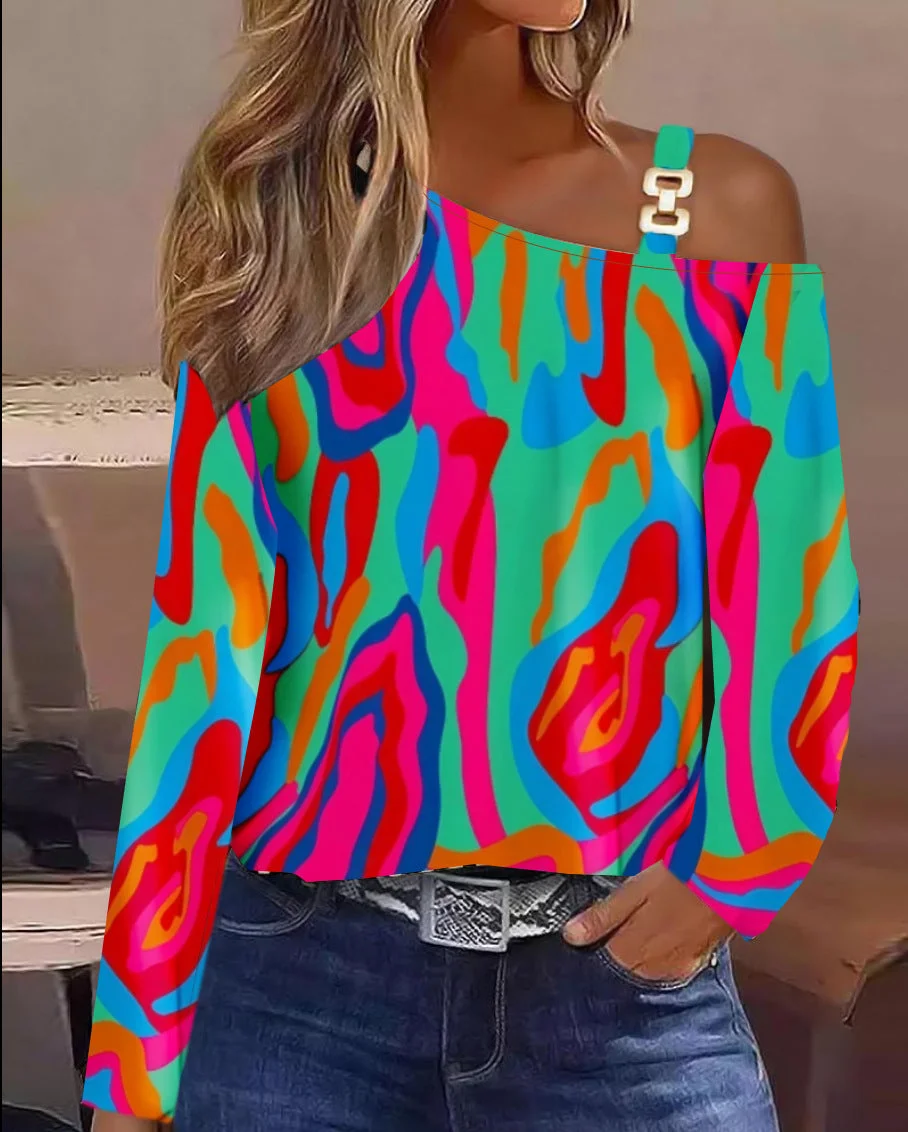 Brownm Autumn Simple Metal Buckle Shoulder Collar Clothing