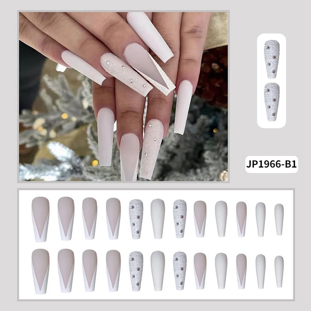 24pcs Extra Long Coffin False Nails yellow Flower designs Rhinestone Ballerina Fake Nails Full Cover Nail Tips Press On Nails-Nail Inspo