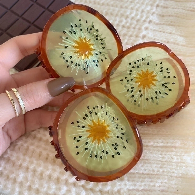 Vintage Style Kiwi Fruit Acetic Acid Sheets Hair Claws