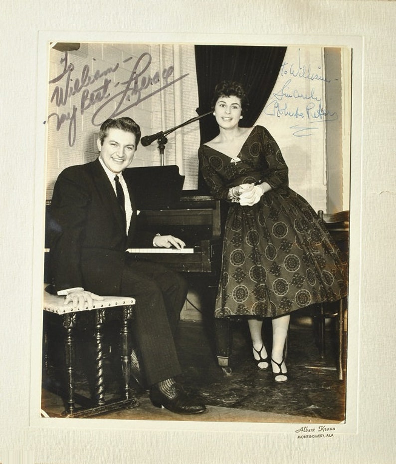 LIBERACE & ROBERTA PETERS Signed Photo Poster painting X2 wcoa