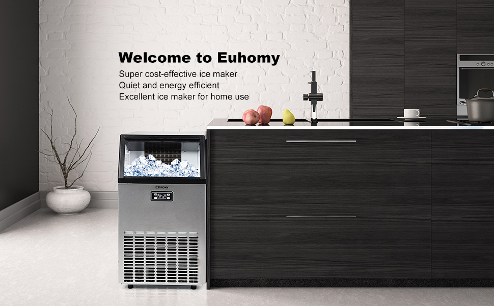 Euhomy Nugget Ice Maker Countertop, Ice Maker 26lb/Day, Self