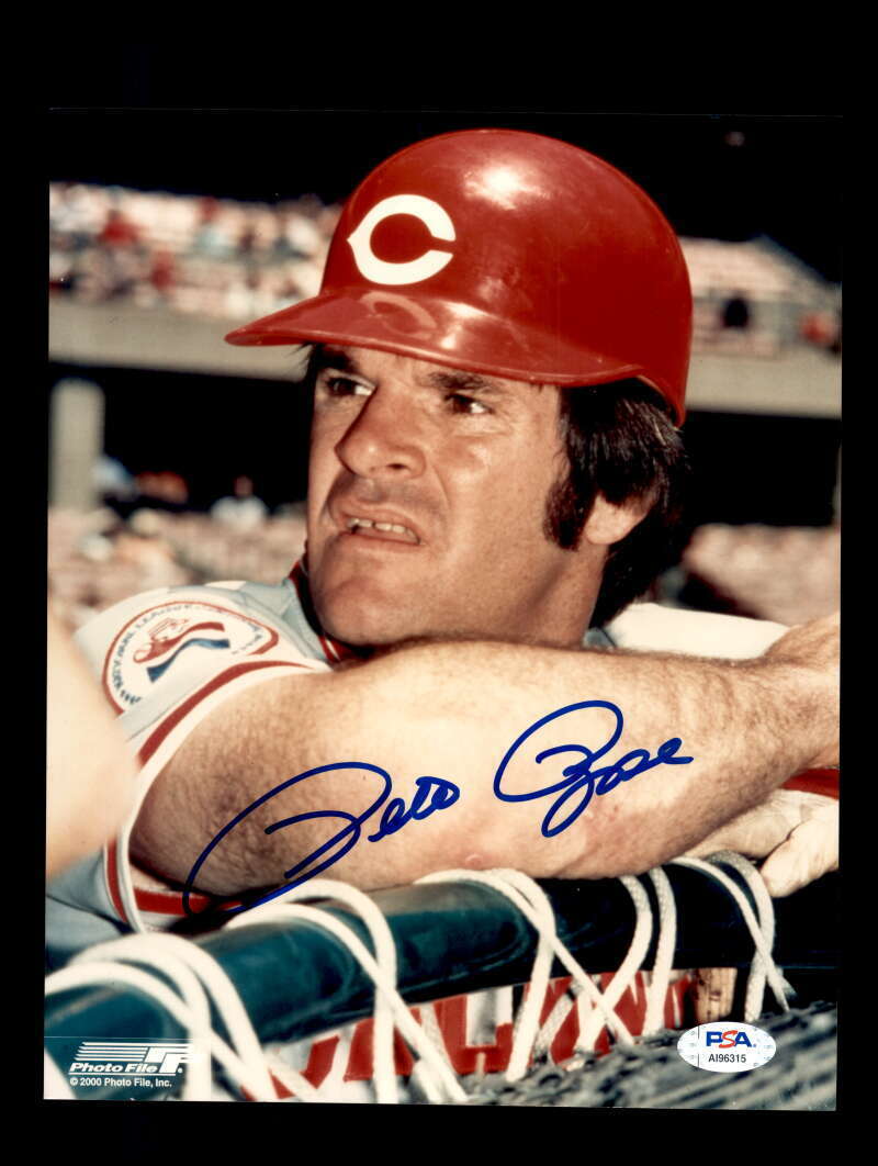 Pete Rose PSA DNA Coa Signed 8x10 Photo Poster painting Autograph