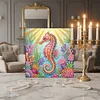 DIY Pearl Painting Seahorse for Home Wall Decor with Frame(25x25cm)