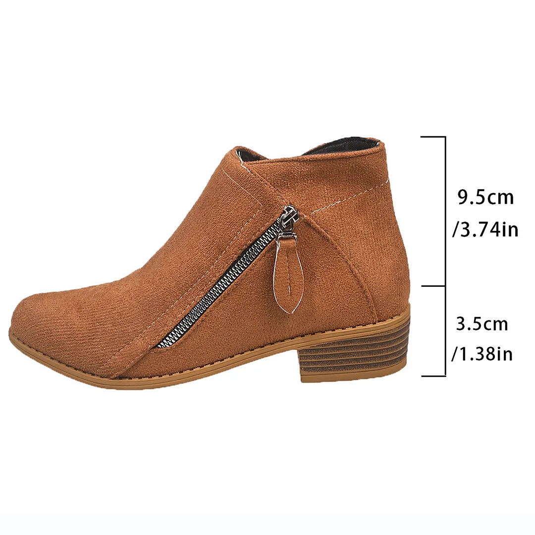 Breakj Breakj Martin Boots 2023 Autumn And Winter New Coarse Heel Side Zipper Large Size 43 Yards Female Short Boots