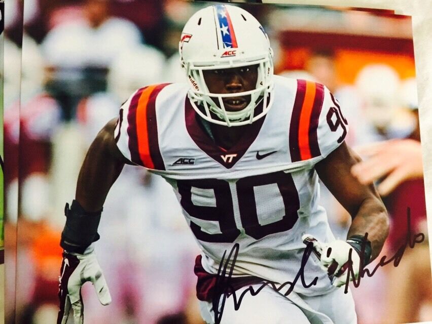 Dadi Nicolas Virginia Tech Hokie hand signed autographed 8x10 football Photo Poster painting!