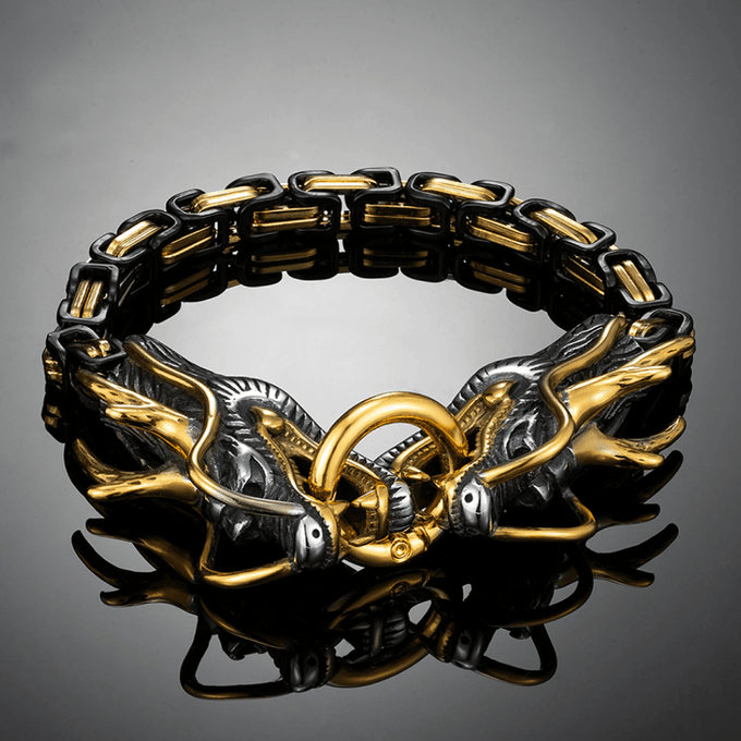Coutureaura Norse Mythology Twin Headed Dragon Bracelet