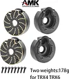 AMK 4pcs Brass Internal Wheel Counter Weight Knuckle Counterweight 89g/pcs for 1/10 RC Crawler TRX-6 TRX-4 Bronco Defender Upgrade