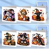 (US Only)6PCS DIY Halloween Dog Diamond Art Greeting Cards for Halloween and Holidays