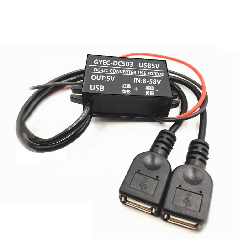 DC-DC 12V to 5V 3A 15W Car Power Converter USB Out 9V 12V USB Converter Cable Buck Converter Charging Step-Down Module