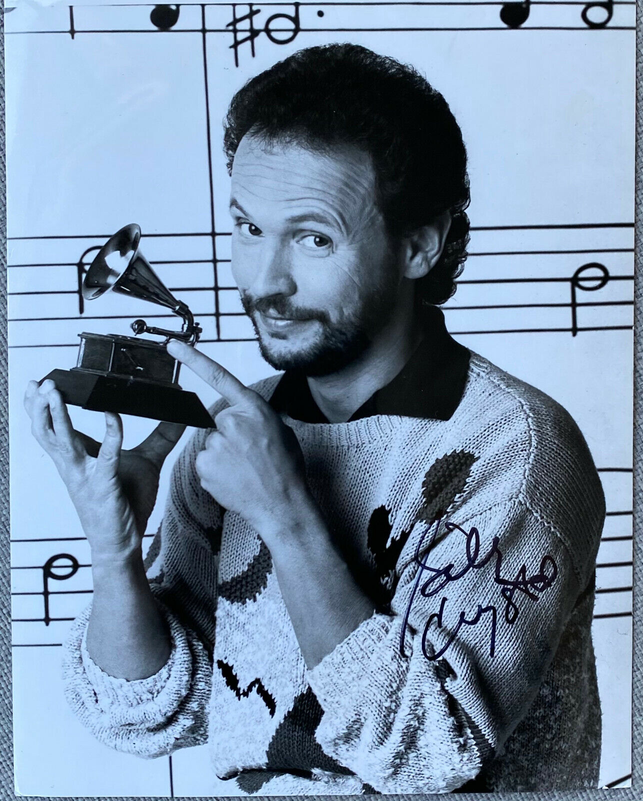 Billy Crystal Signed IP 7x9 B&W Promo Press Photo Poster painting - Grammy Awards, Vintage, RARE