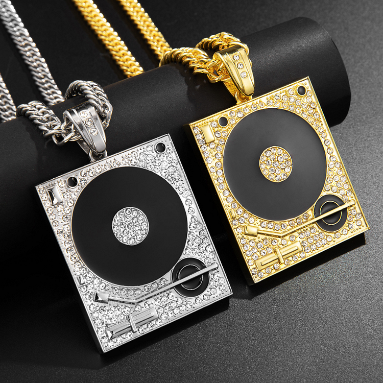 Hip Hop DJ Phonograph Pendant Necklace