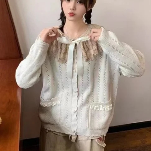 Chicfifth Sweater Women Winter Long Sleeve High Quality Autumn Vintage Top Knitted Cardigan