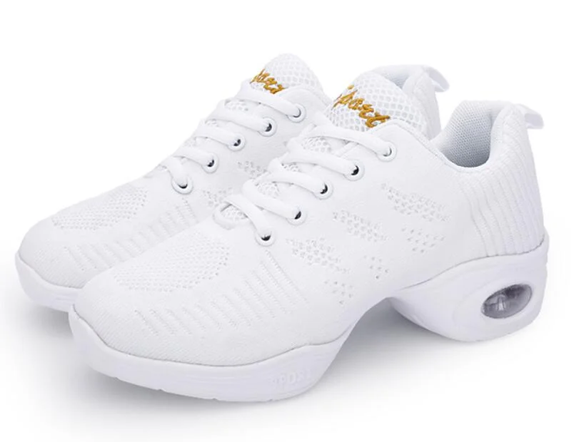 Brand Women Shoes Soft Outsole Woman Breath Jazz Hip Hop Shoes Feature Dance Sneakers Ladies Girl's Modern Jazz Dancing Shoes W3