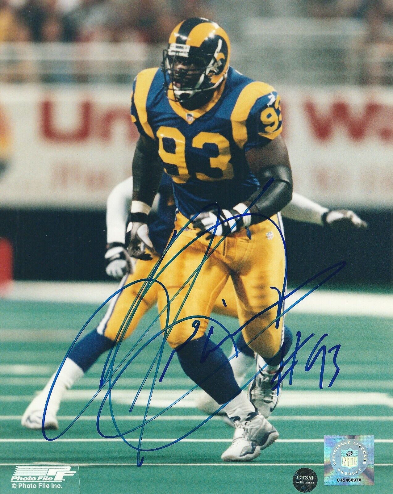 Autographed KEVIN CARTER St. Louis Rams 8x10 Photo Poster painting w/COA