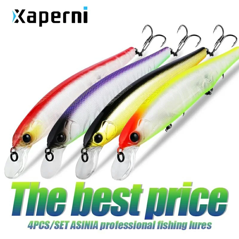 ASINIA Best price 4pcs each set 112mm 15g dive 1.5m fixed weight system fishing lures hard bait quality wobblers minnow