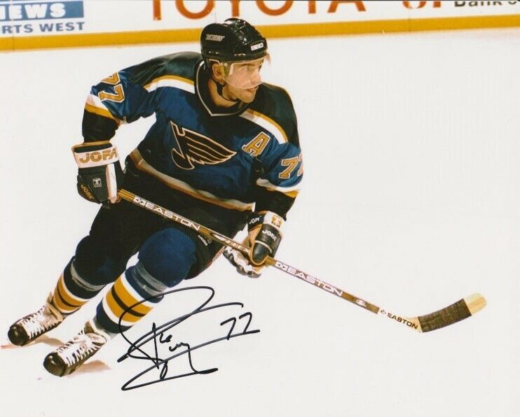 PIERRE TURGEON SIGNED ST.LOUIS BLUES Photo Poster painting! Autograph