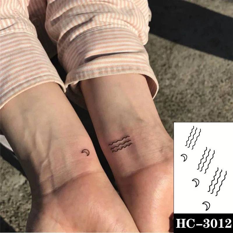 Tattoo Sticker Moon Sun Lunar Star Element Body Art Makeup Waterproof Temporary Women and Men Fake Tatoo