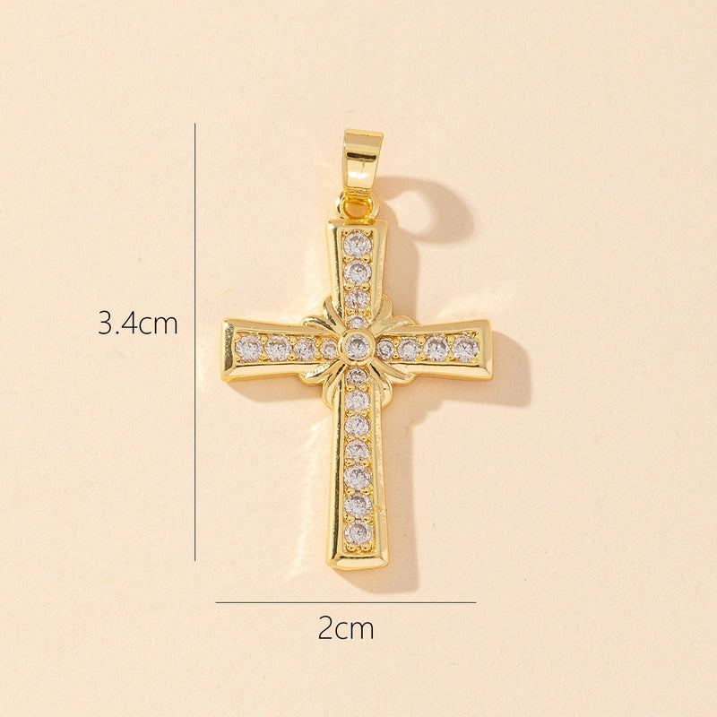 1 Piece Copper Zircon Printing Pendant