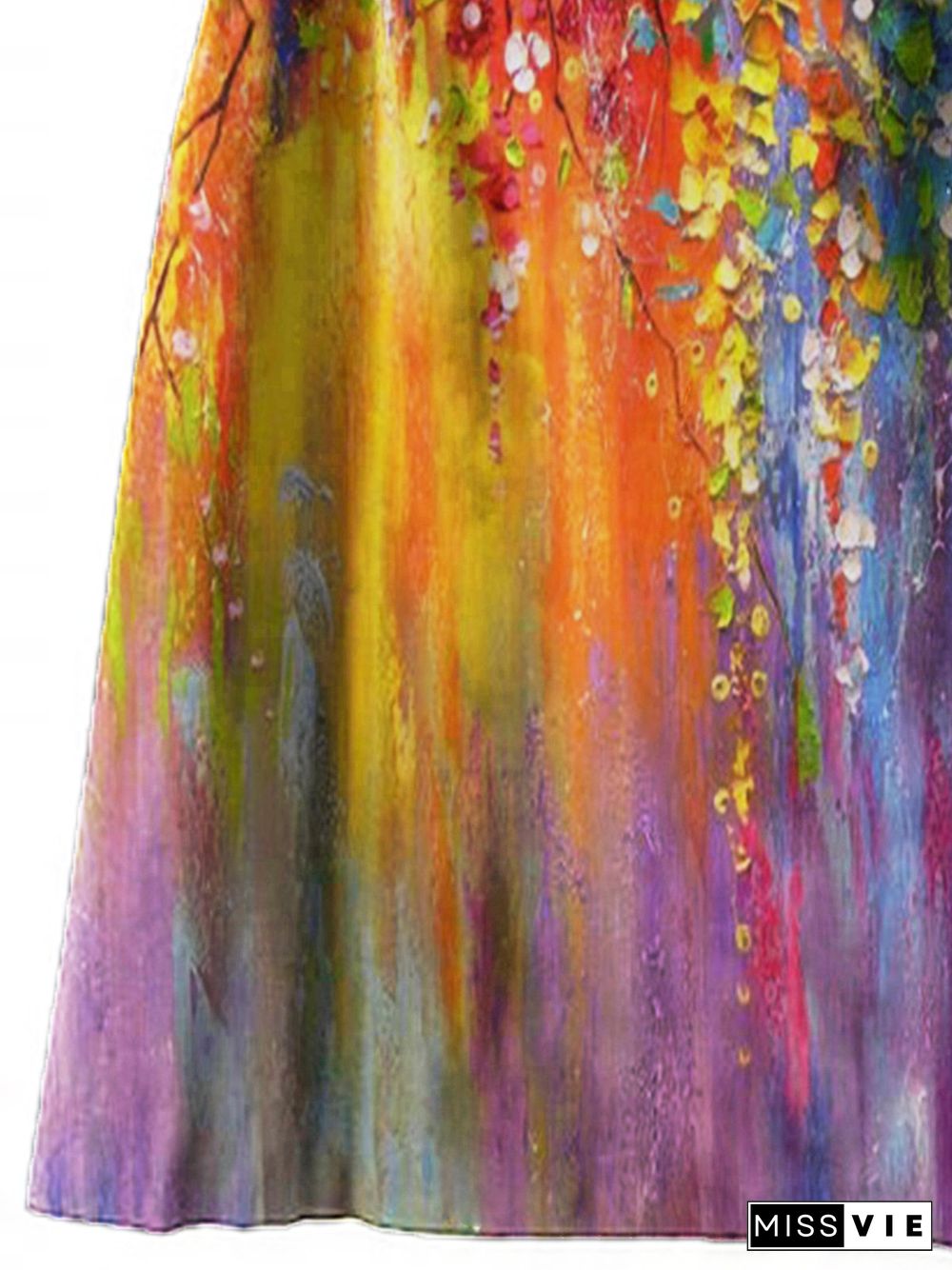 Multicolor Floral Printed Vintage Casual Skirt