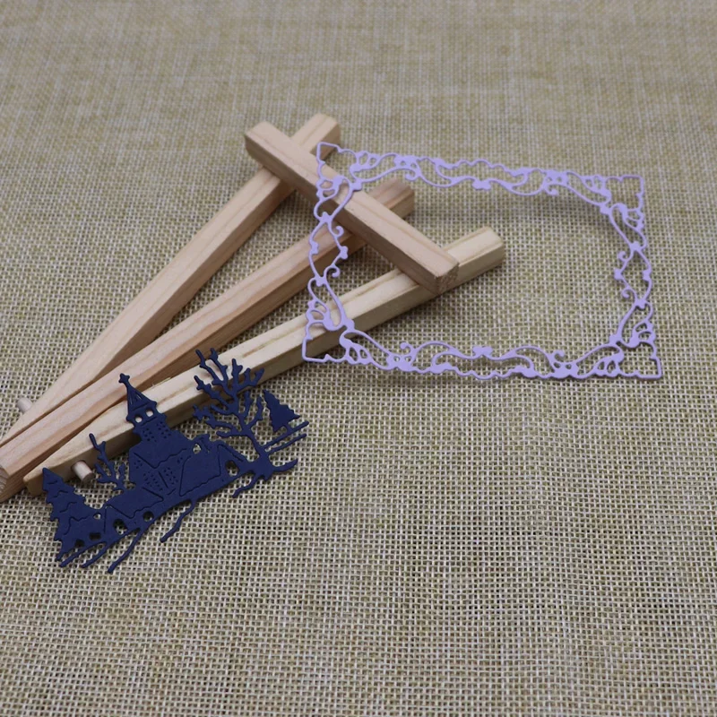 Nigikala Frame Lace Rectangle Metal Cutting Dies DIY Scrapbooking Photo Album Decorative Embossing Stencil Paper Card Crafts