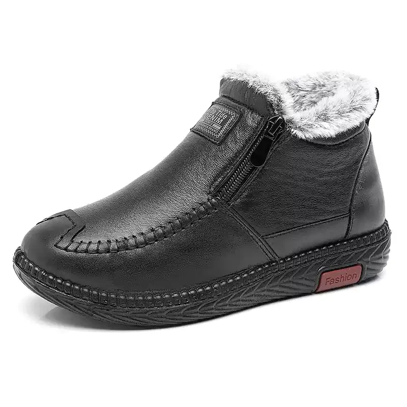 Letclo™ Women's Genuine Leather Non-Slip Zipper Ankle Boots letclo Letclo
