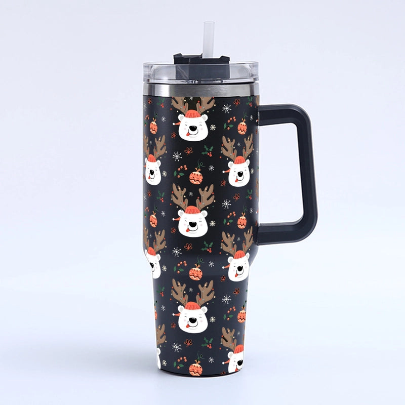 Christmas Cute Santa Claus Snowman Elk 201 Stainless Steel 304 Stainless Steel Thermos Cup 1 Piece