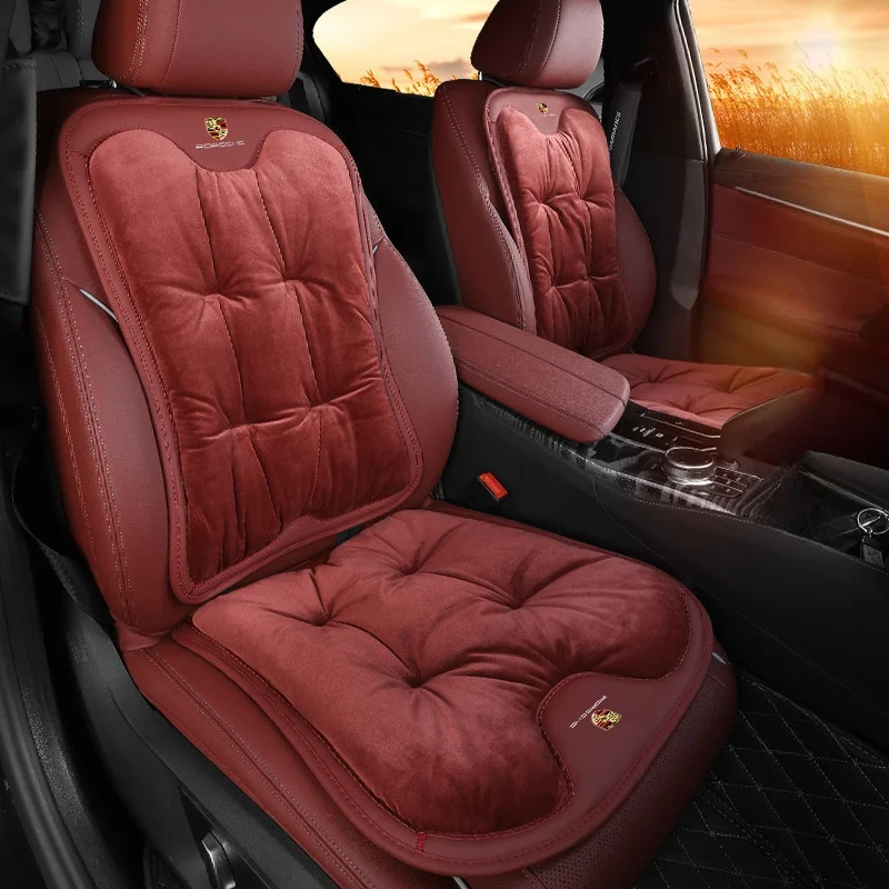 Car short plush winter backrest