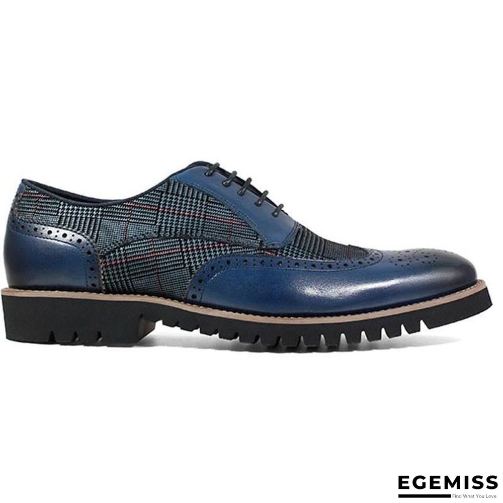 Men's Fashion Lattice Spliced Leather Brogue Shoes | EGEMISS