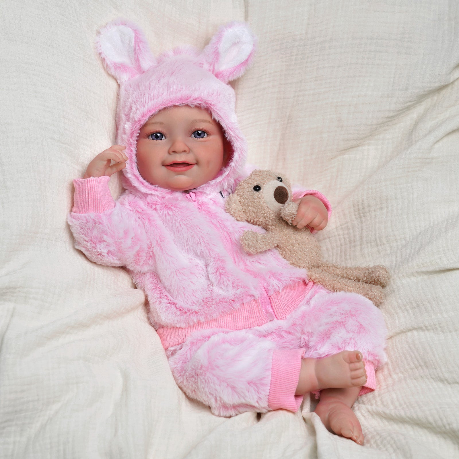 Babeside Smiling Reborn Baby Wendy 20'' Little Infant Girl Healing of the Heart Pink-Cloth Body
