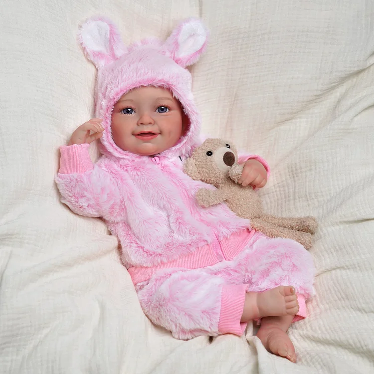 Babeside Wendy 20'' Realistic Reborn Baby Doll Girl Awake Winter Lovely And Soft Pink Bunny With Heartbeat Coos And Breath
