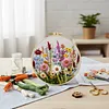 Mixed Blooms DIY Stamped Embroidery Kit with Embroidery Hoop Needlepoint Kit 30x30cm for Adults Beginners Craft Lovers Gift tapestrymarket