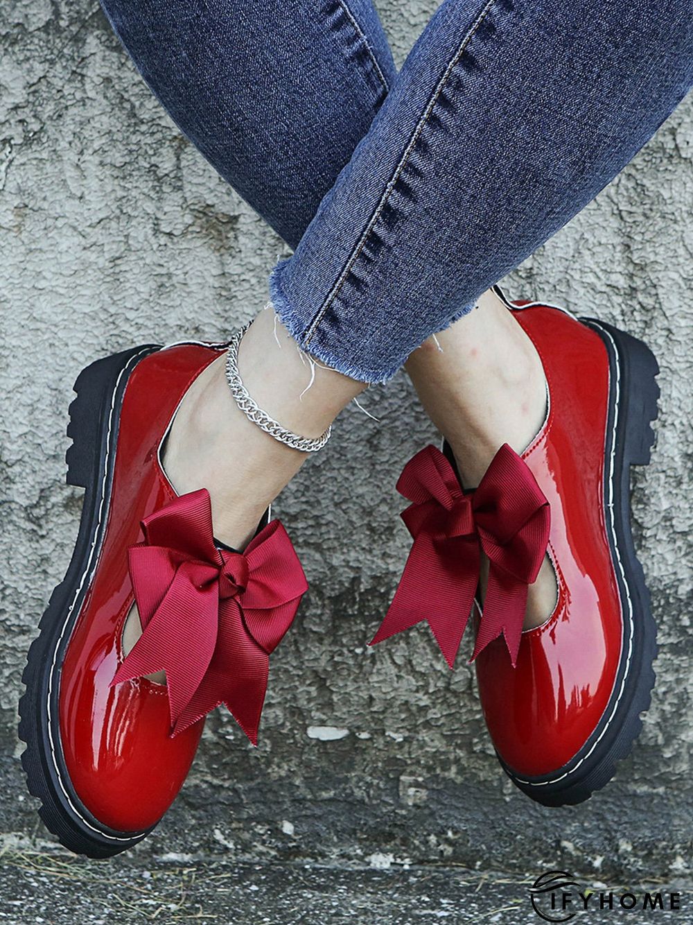 Women's Bow Decor Hollow out Slip On Mary Jane Shoes | IFYHOME