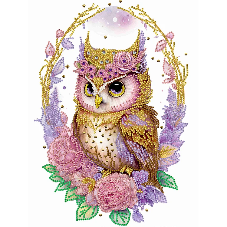 Partial Special-Shaped Diamond Painting - Garland Owl 30*40CM