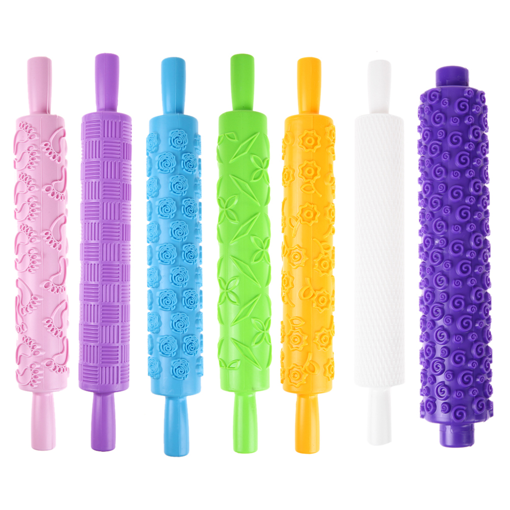 

Rolling Pin Different Patterns Baking Tools Fondant Embossed Mold Cake Deco, Purple, 501 Original