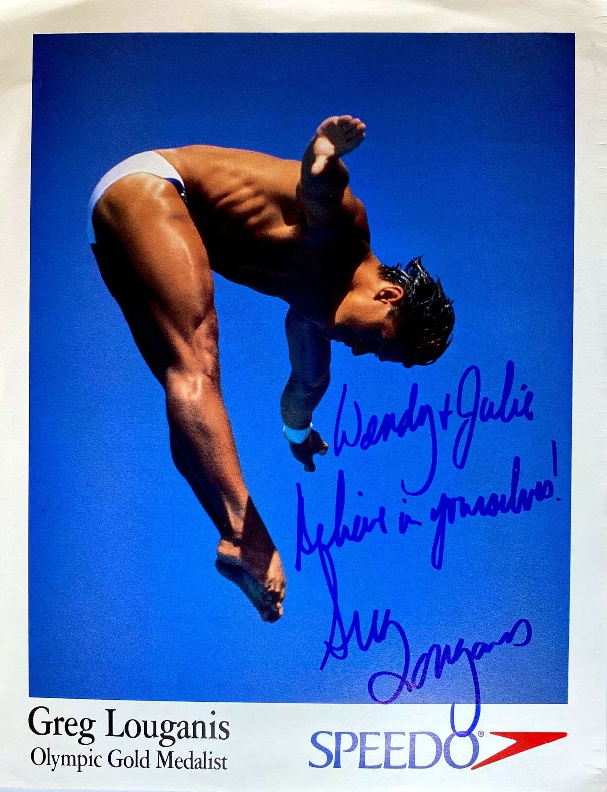 Greg Louganis Signed 8.5x11 Photo Poster painting Olympic Gold Diver TEAM USA Autograph Auto